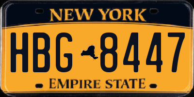 NY license plate HBG8447