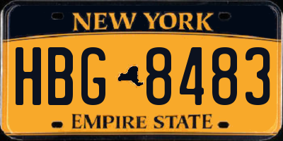 NY license plate HBG8483