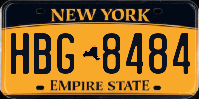 NY license plate HBG8484