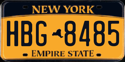 NY license plate HBG8485