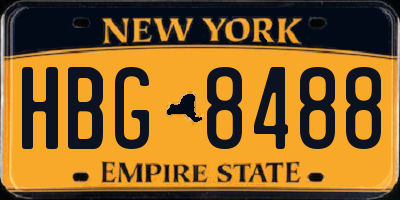 NY license plate HBG8488