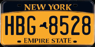 NY license plate HBG8528