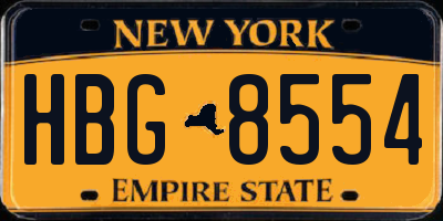 NY license plate HBG8554