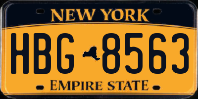 NY license plate HBG8563