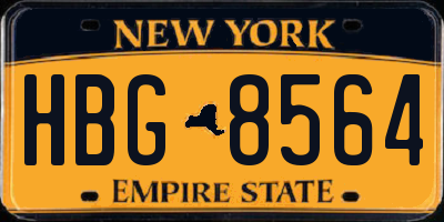 NY license plate HBG8564
