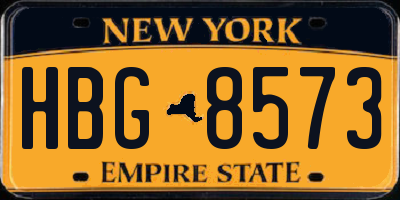 NY license plate HBG8573