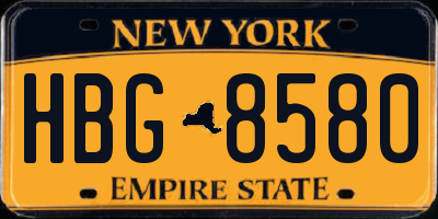 NY license plate HBG8580