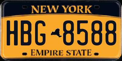NY license plate HBG8588