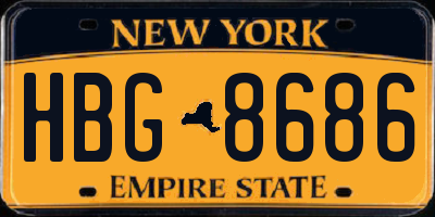 NY license plate HBG8686