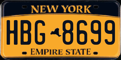 NY license plate HBG8699