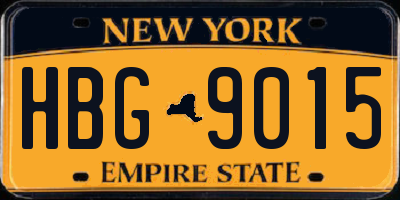 NY license plate HBG9015