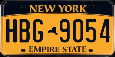 NY license plate HBG9054