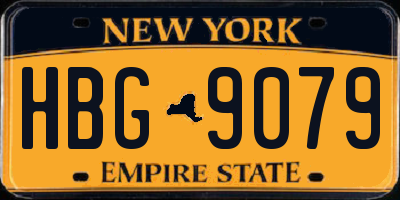 NY license plate HBG9079