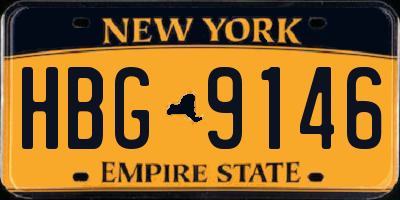 NY license plate HBG9146