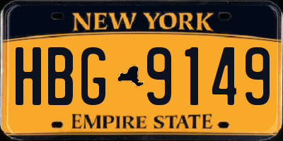 NY license plate HBG9149