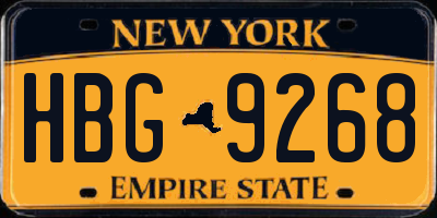 NY license plate HBG9268