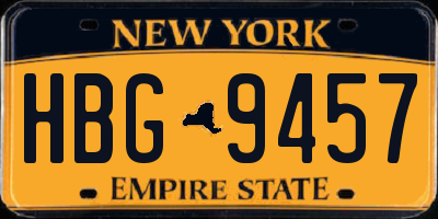 NY license plate HBG9457