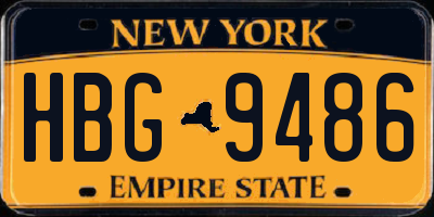 NY license plate HBG9486