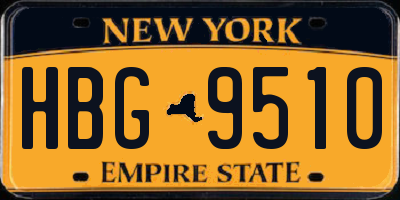 NY license plate HBG9510