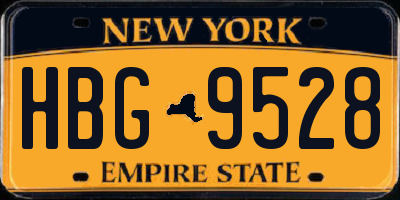 NY license plate HBG9528