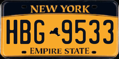 NY license plate HBG9533