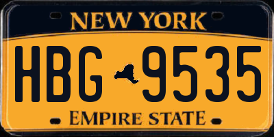 NY license plate HBG9535