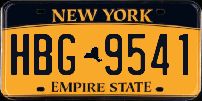 NY license plate HBG9541