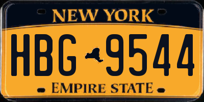 NY license plate HBG9544