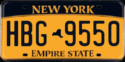 NY license plate HBG9550