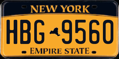 NY license plate HBG9560