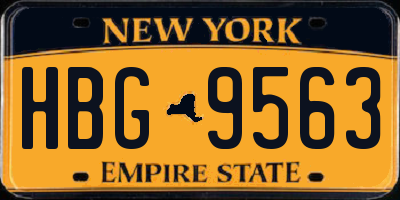 NY license plate HBG9563