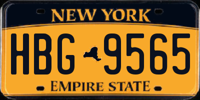 NY license plate HBG9565