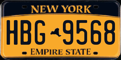 NY license plate HBG9568