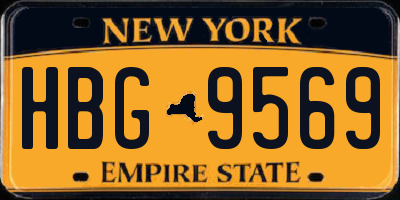 NY license plate HBG9569