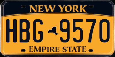 NY license plate HBG9570