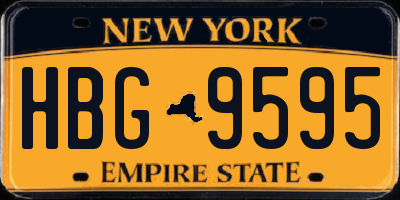 NY license plate HBG9595