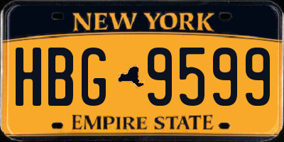 NY license plate HBG9599
