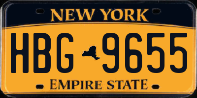 NY license plate HBG9655
