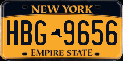 NY license plate HBG9656