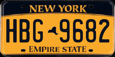 NY license plate HBG9682