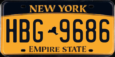 NY license plate HBG9686