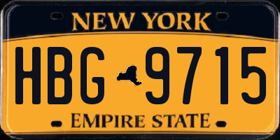 NY license plate HBG9715