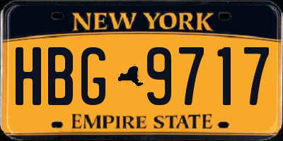 NY license plate HBG9717