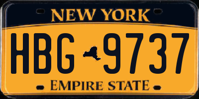 NY license plate HBG9737