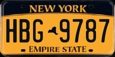 NY license plate HBG9787