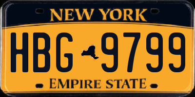 NY license plate HBG9799