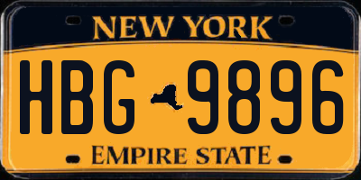 NY license plate HBG9896