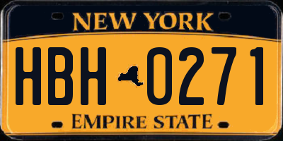 NY license plate HBH0271