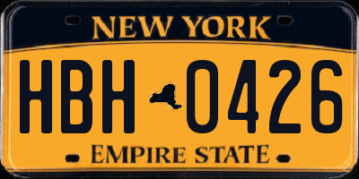 NY license plate HBH0426