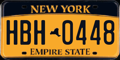 NY license plate HBH0448